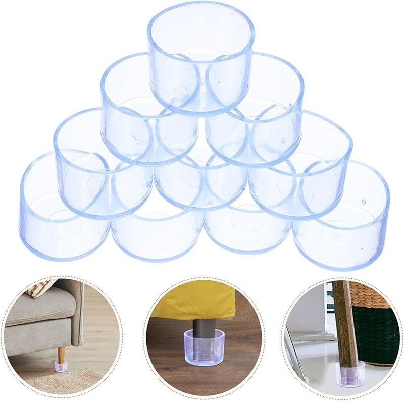 Veemoon 10 Pack Thickened PVC Round Stool Leg Protectors For Hardwood Floor Protection - Image 3